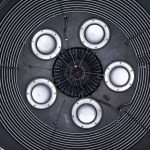 Bubble Chamber exibited at CERN from below.